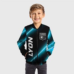Бомбер детский Lyon неоновые лампы, цвет: 3D-черный — фото 2