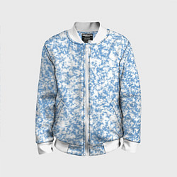 Детский бомбер Пёстрый бело-голубой