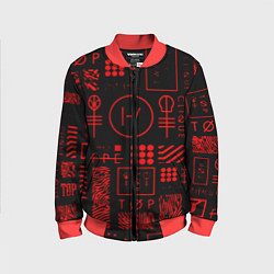 Бомбер детский Twenty one pilots pattern rock, цвет: 3D-красный