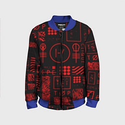 Бомбер детский Twenty one pilots pattern rock, цвет: 3D-синий