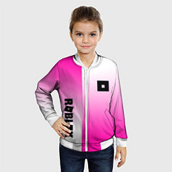 Бомбер детский Roblox geometry gradient, цвет: 3D-белый — фото 2