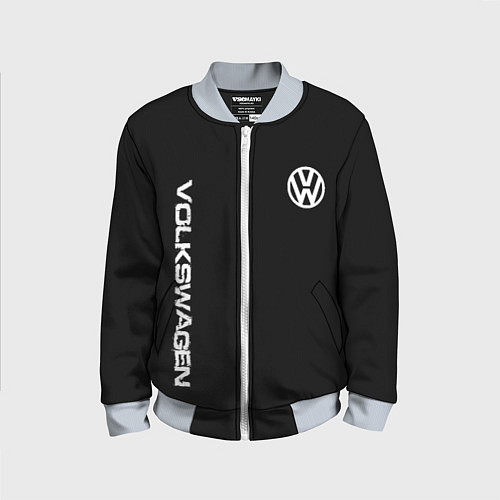 Детский бомбер Volkswagen logo white / 3D-Серый – фото 1