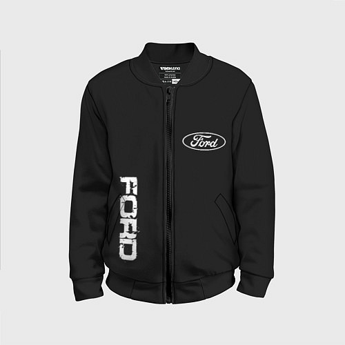 Детский бомбер Ford logo white steel / 3D-Черный – фото 1