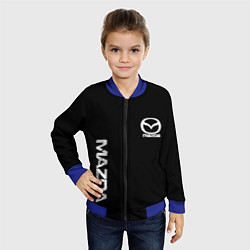 Бомбер детский Mazda white logo, цвет: 3D-синий — фото 2