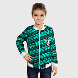 Бомбер детский Juventus pattern logo steel, цвет: 3D-белый — фото 2