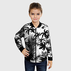 Бомбер детский Чёрно белые пальмы, цвет: 3D-черный — фото 2