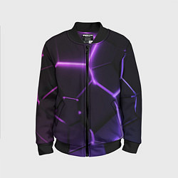 Детский бомбер Темные фиолетовые неоновые плиты в разломе