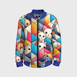 Детский бомбер Geometric pattern with kittens - ai art