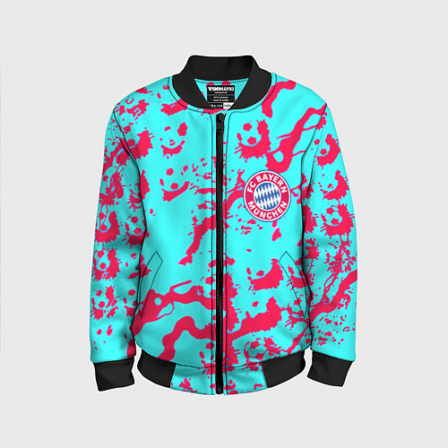 Детский бомбер Бавария Мюнхен спорт текстура / 3D-Черный – фото 1