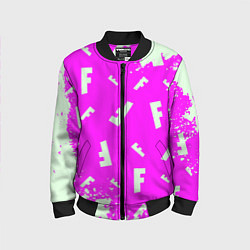 Бомбер детский Fortnite pattern pink, цвет: 3D-черный