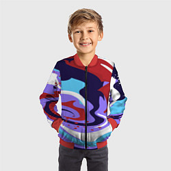 Бомбер детский Клякса абстракция, цвет: 3D-красный — фото 2