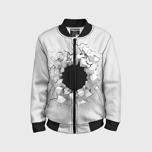 Детский бомбер Взрыв стены изнутри / 3D-Черный – фото 1
