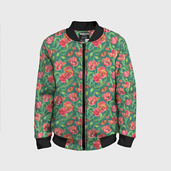 Детский бомбер Тюлпаны с бабочками