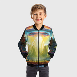 Бомбер детский UFO In The Forest, цвет: 3D-черный — фото 2