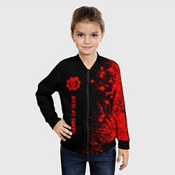 Бомбер детский Gears of War - red gradient по-вертикали, цвет: 3D-черный — фото 2