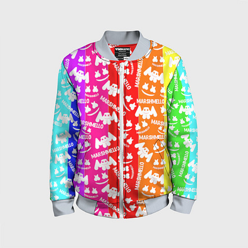 Детский бомбер Marshmello rainbow / 3D-Серый – фото 1