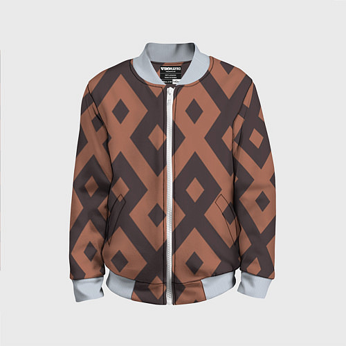 Детский бомбер Геометрический узор ромб / 3D-Серый – фото 1