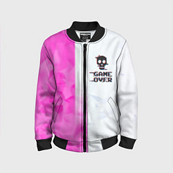Детский бомбер Game over pink abstraction