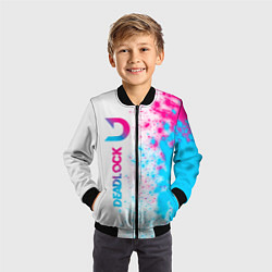 Бомбер детский Deadlock neon gradient style по-вертикали, цвет: 3D-черный — фото 2