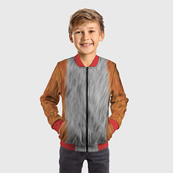 Бомбер детский Мех рыжей лисы, цвет: 3D-красный — фото 2