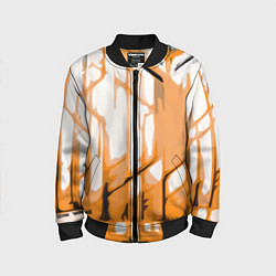 Детский бомбер Оранжевые полосы на белом фоне