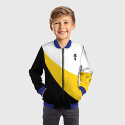 Бомбер детский Сокрушу пред ним врагов его малый черный крест Ник, цвет: 3D-синий — фото 2