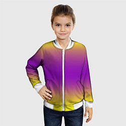 Бомбер детский Градиент текстура абстракция, цвет: 3D-белый — фото 2