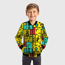 Бомбер детский Роботы монстры паттерн, цвет: 3D-черный — фото 2