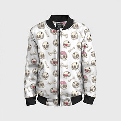 Бомбер детский Черепки, цвет: 3D-черный