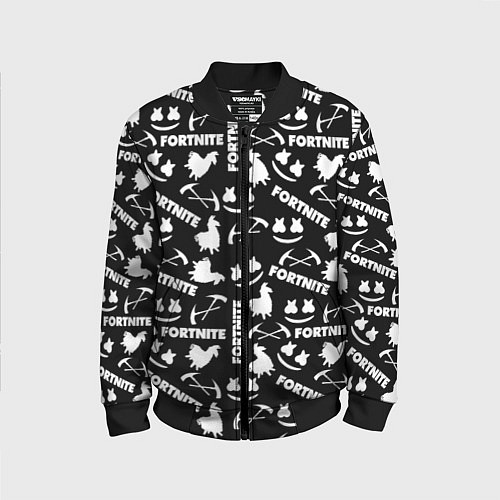 Детский бомбер Fortnite black pattern / 3D-Черный – фото 1