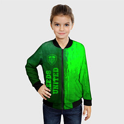 Бомбер детский Leeds United - green gradient по-вертикали, цвет: 3D-черный — фото 2