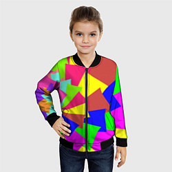 Бомбер детский Разноцветная мозаика, цвет: 3D-черный — фото 2