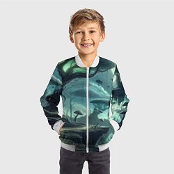 Бомбер детский Сказочный грибной лес на похожей планете - фантази, цвет: 3D-белый — фото 2