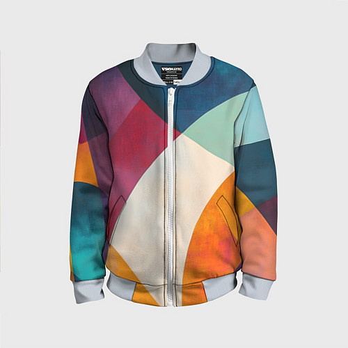 Детский бомбер Геометрическая иллюстрация / 3D-Серый – фото 1