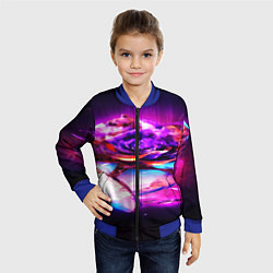 Бомбер детский Неоновые абстракция краски, цвет: 3D-синий — фото 2