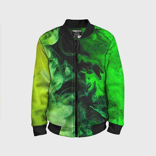 Детский бомбер Ядовитый зеленый дым / 3D-Черный – фото 1