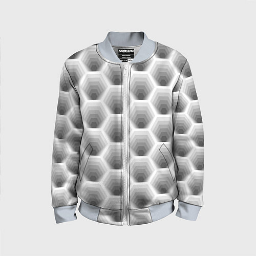 Детский бомбер Неоновые соты / 3D-Серый – фото 1