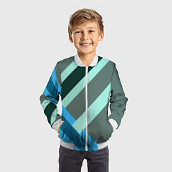 Бомбер детский Геометрия из полос, цвет: 3D-белый — фото 2