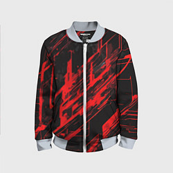 Детский бомбер Red stripes on a black background