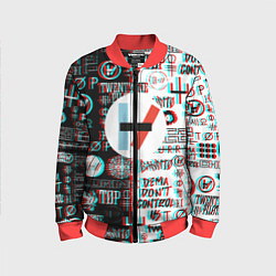 Бомбер детский Twenty one pilots glitch pattern, цвет: 3D-красный