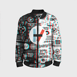 Бомбер детский Twenty one pilots glitch pattern, цвет: 3D-черный