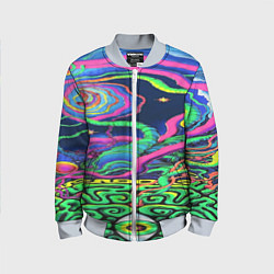 Бомбер детский Оптические волны психоделика, цвет: 3D-серый