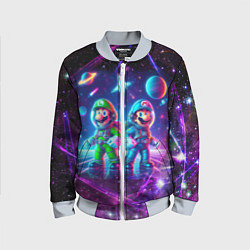 Бомбер детский Космонавты Марио и Луиджи покоряют космос - нейроа, цвет: 3D-серый