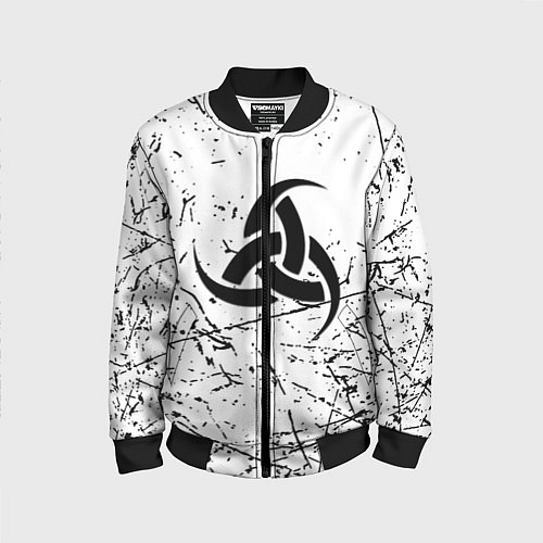 Детский бомбер Символика славянская текстура / 3D-Черный – фото 1