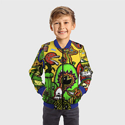 Бомбер детский Mario краски текстура, цвет: 3D-синий — фото 2