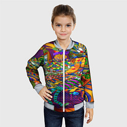 Бомбер детский Pepe mem optacal, цвет: 3D-серый — фото 2