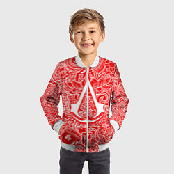 Бомбер детский Assassins Creed shadows, цвет: 3D-белый — фото 2