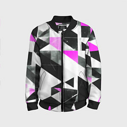 Бомбер детский Black and pink abstraction on a white background, цвет: 3D-черный