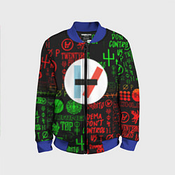 Бомбер детский Twenty one pilots music steel, цвет: 3D-синий