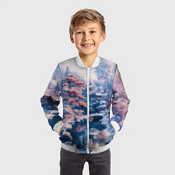 Бомбер детский Японская зима в сельской местности, цвет: 3D-белый — фото 2